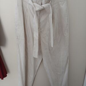 Anne Klein White Striped Trousers